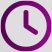 Designing Digitally - A purple clock icon showing the time 10:10, perfect for representing punctuality in employee training modules. Designing Digitally -