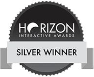 Designing Digitally - Horizon Interactive Awards logo with "Silver Winner" text from Designing Digitally. Designing Digitally -