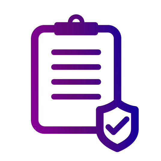 Clipart of a clipboard with a checklist and a shield, symbolizing secure or verified documentation for Product Knowledge Online Training Vendor.