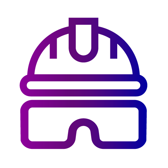 Illustration of a safety helmet with goggles, ensuring regulatory compliance.