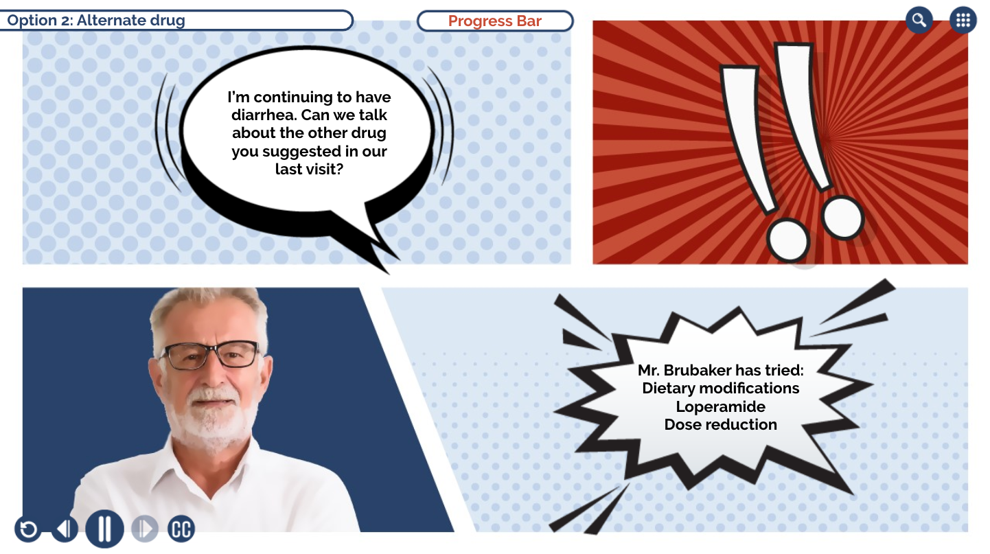 Designing Digitally - A digital medical consultation interface showing a message from a patient about diarrhea, previous medication suggestions, and an eLearning vendor’s response including different treatments attempted. Designing Digitally -