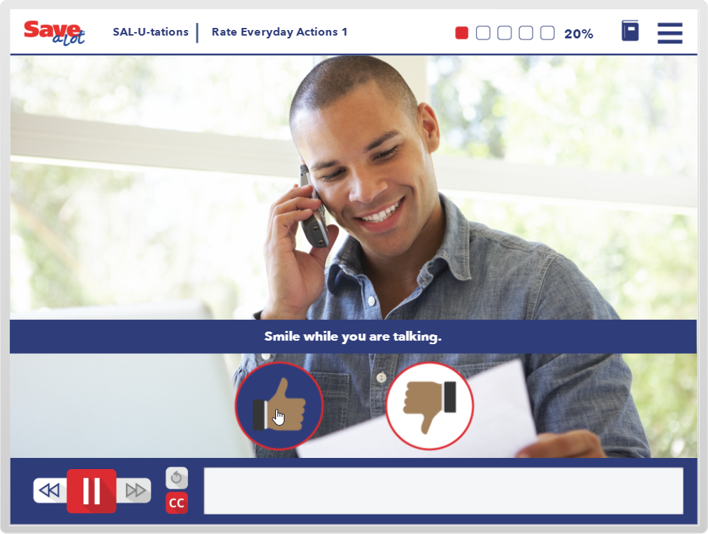 Designing Digitally - A man smiling as he talks on his cellphone and holds a document, with a computer interface showing emoticons and simulations. Designing Digitally -
