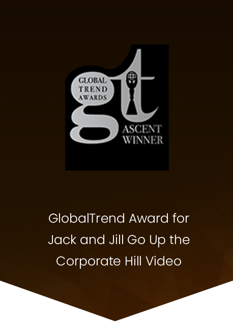 Designing Digitally - GlobalTrend Award for the "Jack and Jill Go Up the Corporate Hill" employee training video, featured prominently in the second section of our carousel. Designing Digitally -
