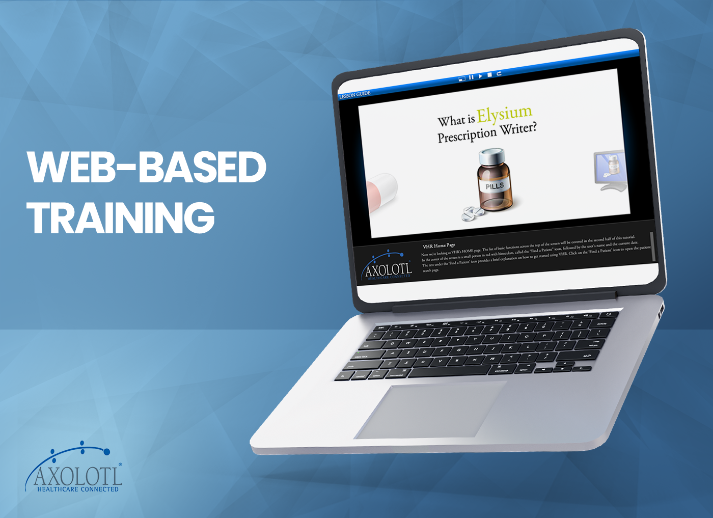 A laptop with the words Training and Electronic Records Management displayed on it.