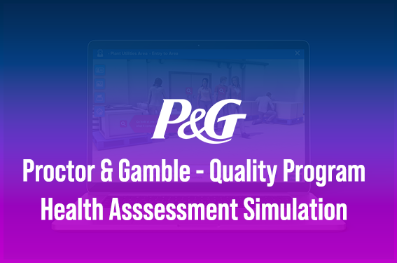 A purple screen with the words proctor & gamble quality program.